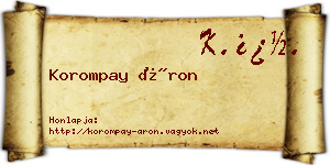 Korompay Áron névjegykártya
